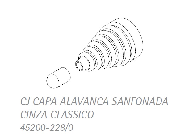 Conjunto Capa Alavanca Sanfonada Completo - Pedal DABI 